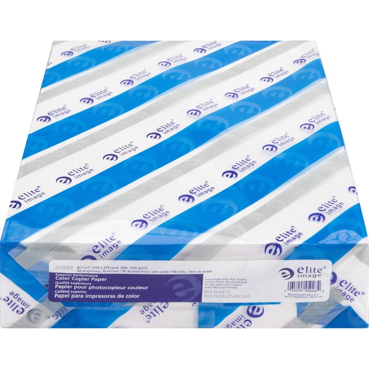 Elite Image Color Copy Paper, 8 1/2"x11", 96 Bright, White, 28 LB, One Ream (ELI45003) 1 Ream
