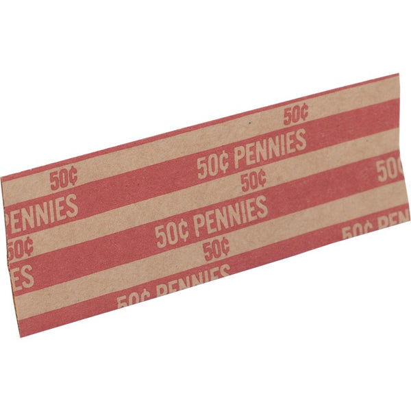 Sparco Coin Wrapper, Pennies, $.50, Red (SPRTCW01)