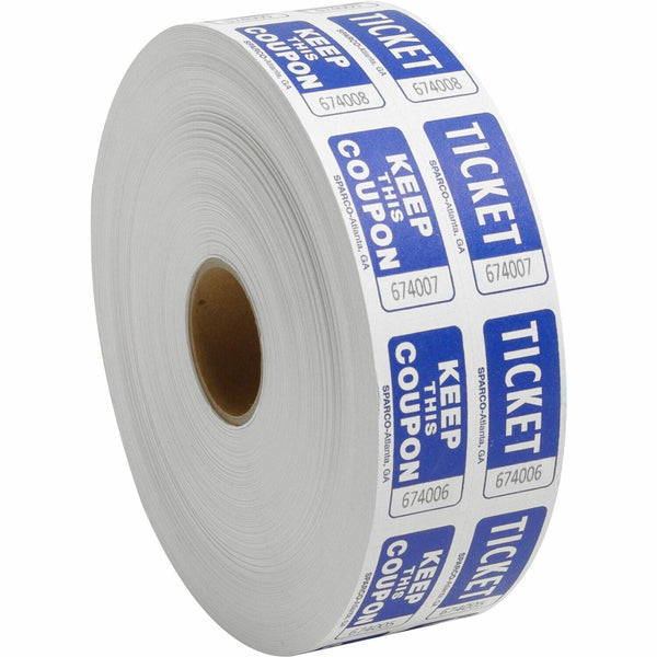 Sparco roll tickets, double with coupon, 2000 tickets per roll, blue (SPR99230) Roll of 2000