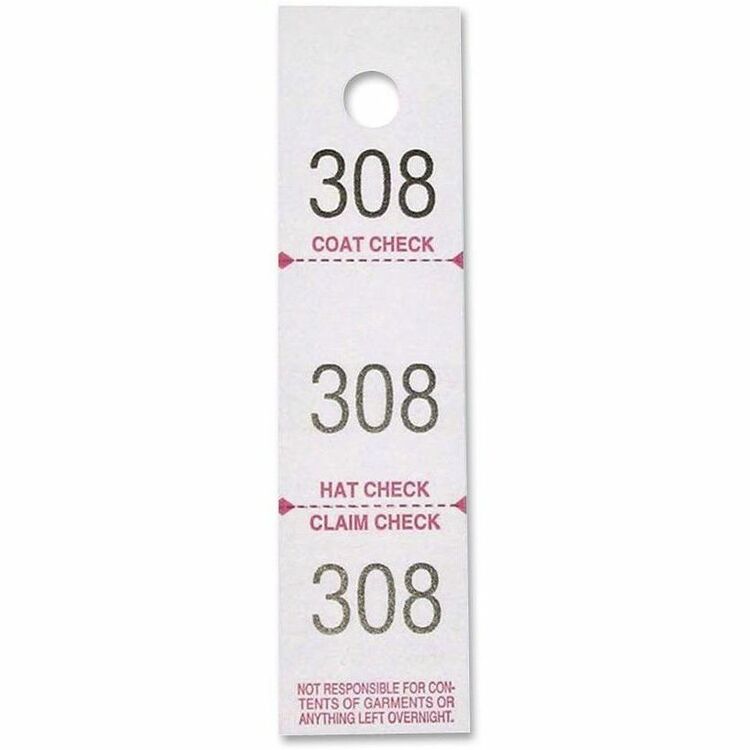 Sparco Check Tickets, Coat, 3 Part, 500 Ct, White (SPR99300)