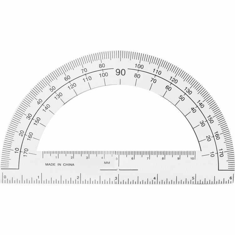 Sparco Plastic Protractor, 6&quot; Long, Clear (SPR01490) Each