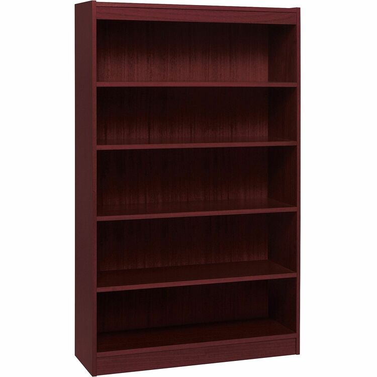Lorell 4 Shelf Veneer Panel Bookcase, 36&quot;Wx12&quot;Dx60&quot;H, Mahogany (LLR60073)