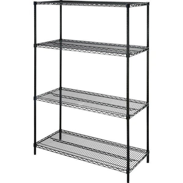 Lorell Wire Shelving Unit, 48" x 18", Black (LLR70061)