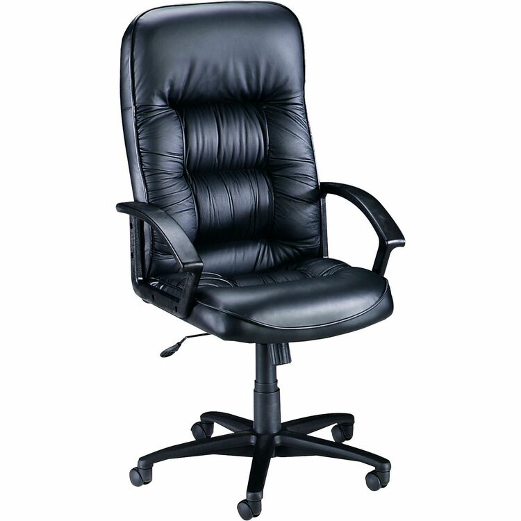 Lorell Executive Chair, 25 3/4&quot; x 29 3/4&quot; x 45 1/2&quot; 49&quot;, Black Leather (LLR60116)