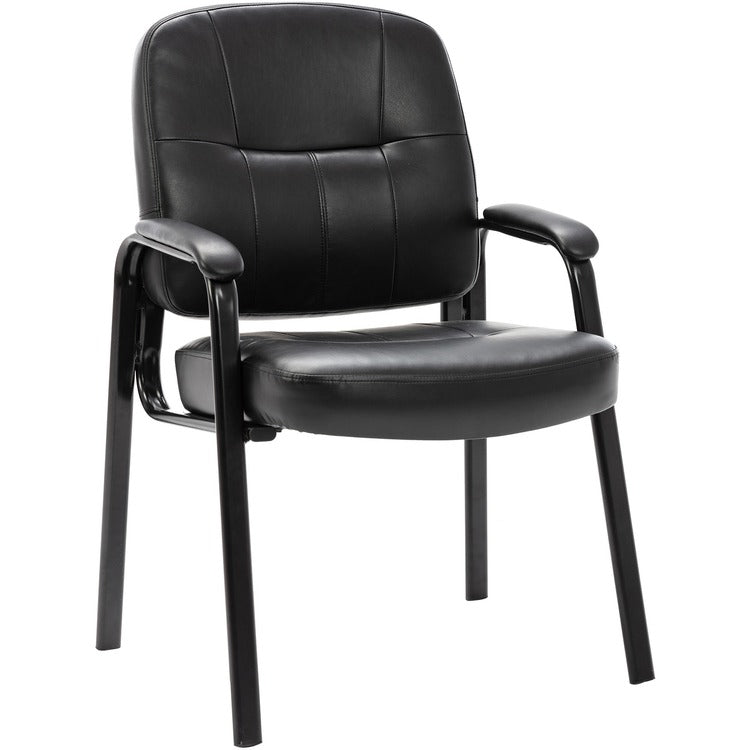 Lorell Guest Chair, Leather, 25&quot;x27&quot;x34&quot;, Black (LLR60122)