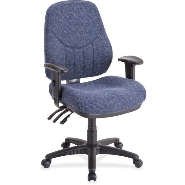 Lorell Adjustable Highback Chair, 26 7/8&quot; WX28&quot; DX40 1/2 44&quot; H, Blue (LLR81101)
