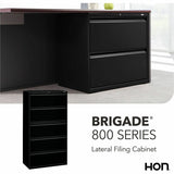 HON 800 Series Full-Pull Locking Lateral File, 5-Drawer, 42" x 18" x 64.2", Black (HON895LP) Each