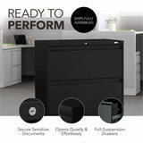 HON 800 Series Full-Pull Locking Lateral File, 5-Drawer, 42" x 18" x 64.2", Black (HON895LP) Each