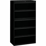 HON 800 Series Full-Pull Locking Lateral File, 5-Drawer, 42" x 18" x 64.2", Black (HON895LP) Each