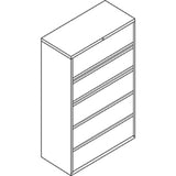 HON 800 Series Full-Pull Locking Lateral File, 5-Drawer, 42" x 18" x 64.2", Black (HON895LP) Each