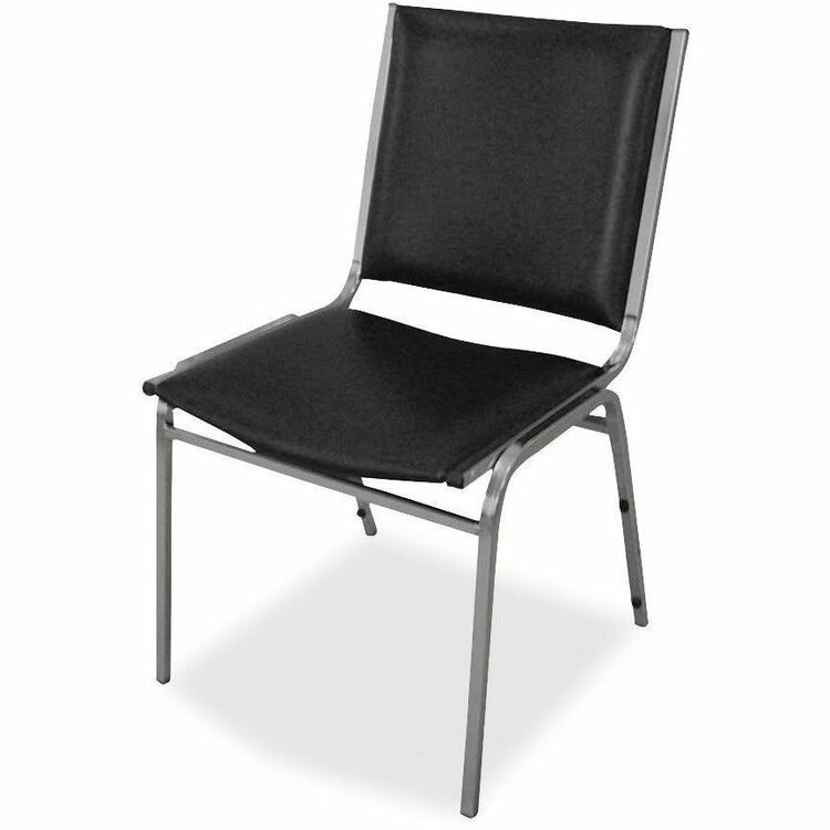 Lorell Armless Stacking Chairs, 20-3/4&quot;x19-3/6&quot;x35-5/8&quot;, Black (LLR62502)