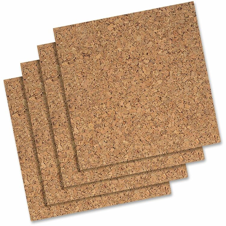 Quartet Cork Tiles for Bulletin Boards, 12&quot; x 12&quot; (QRT102Q)