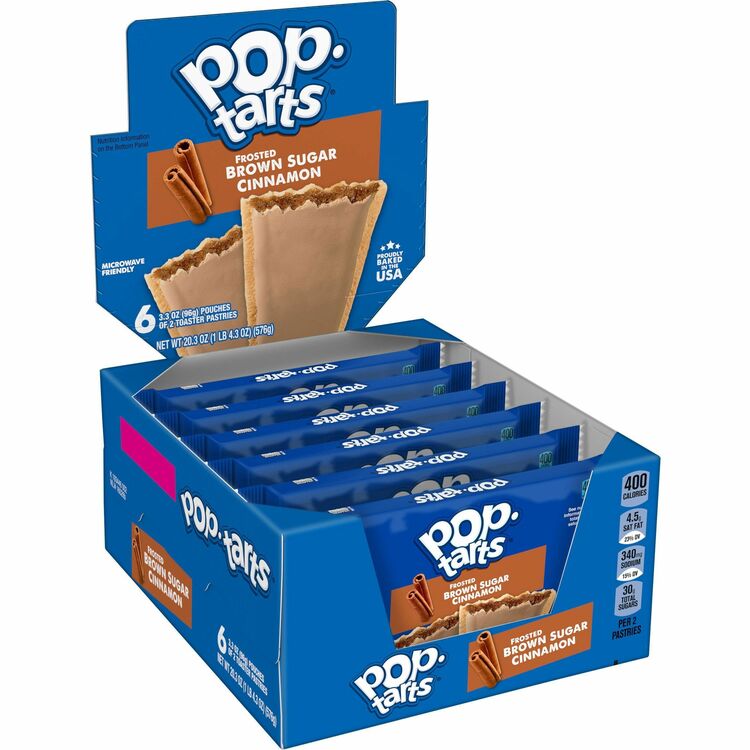 Kellogg's Pop Tarts, Frosted Brown Sugar Cinnamon, 3.52oz, 2/Pack, 6 Packs/Box (KEB31132) Box of 6