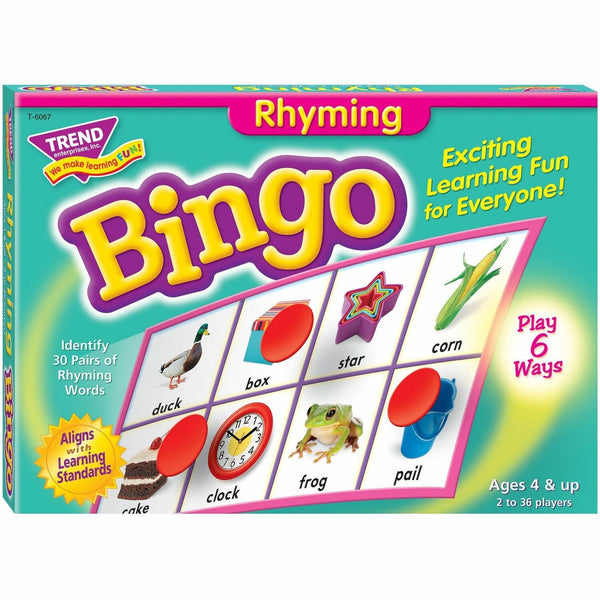 Trend Rhyming Bingo Game, Includes 36 Playing Cards/over200 Chips (TEPT6067) Each
