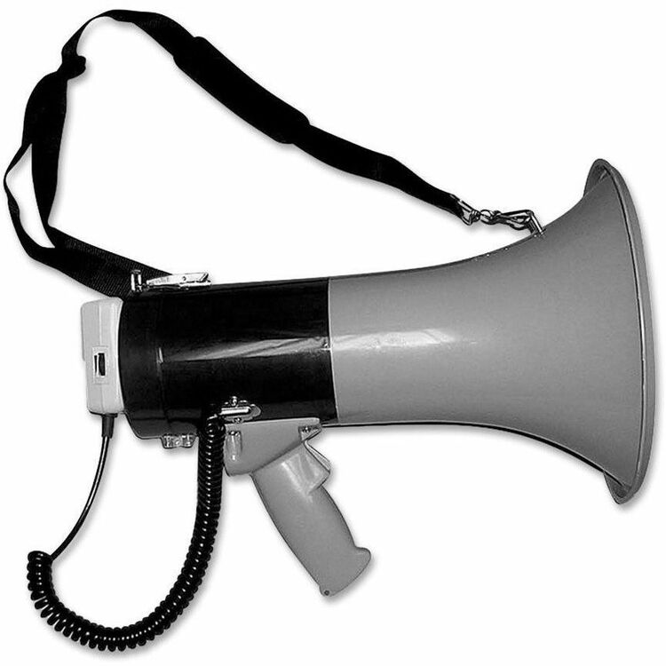 Tatco Megaphone, 800 Yard Range, Adjustable Volume, Gray/Blue (TCO27900) Each