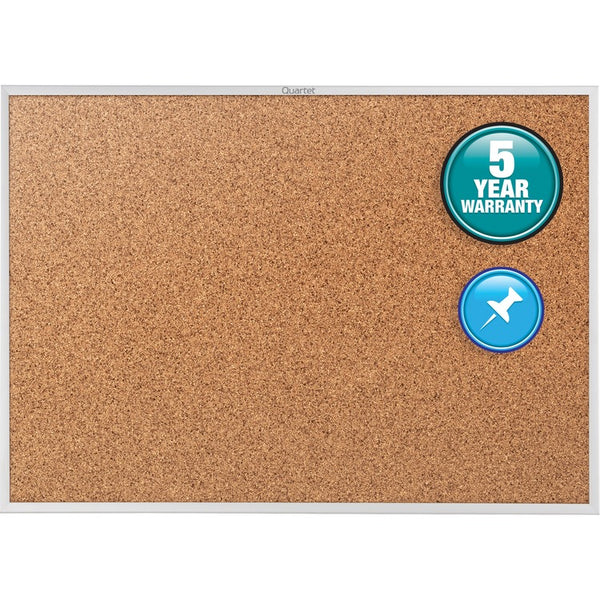 Quartet Classic Series Cork Bulletin Board, 72 x 48, Silver Aluminum Frame (QRT2307)