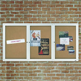 Quartet Enclosed Bulletin Board for Indoor Use, 36" x 72", Natural Cork Surface (QRT2366) Each