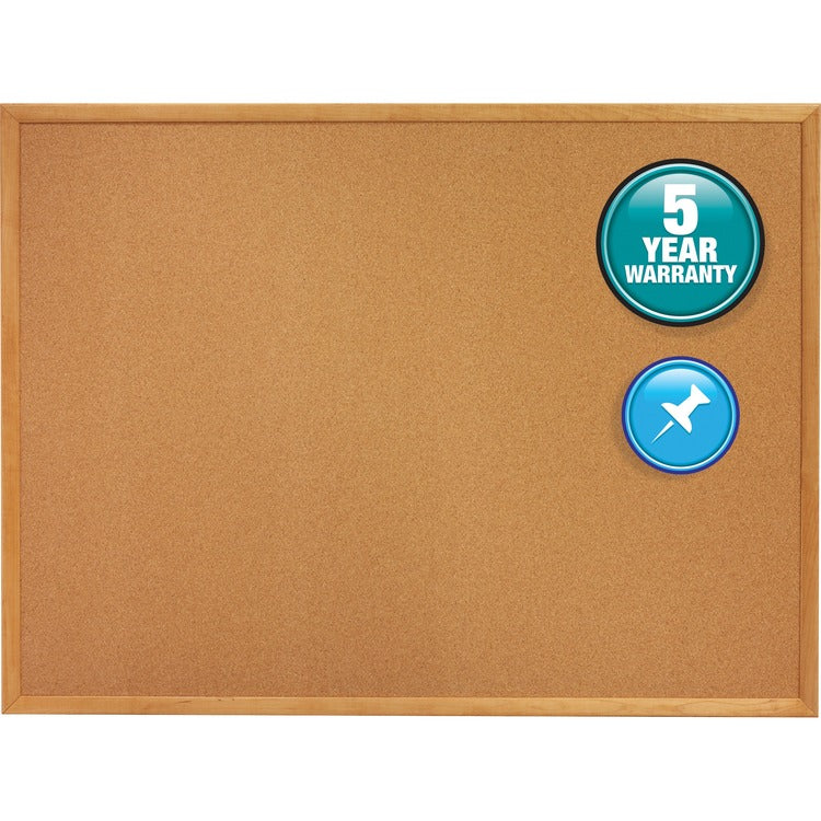 Quartet Classic Series Cork Bulletin Board, 60 x 36, Oak Finish Frame (QRT305)