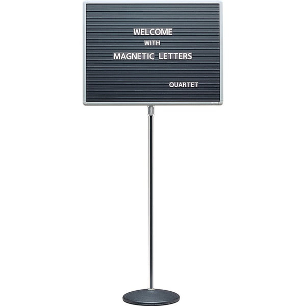 Quartet Adjustable Height Single Pedestal Magnetic Letter Board, 20 x 16, Gray/Chrome (QRT7920M)