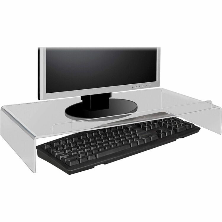 Kantek Keyboard Carrel, Acrylic, 21-1/4"W x 11-1/2"D x 3-3/4"H, Clear (KTKAMS300) Each