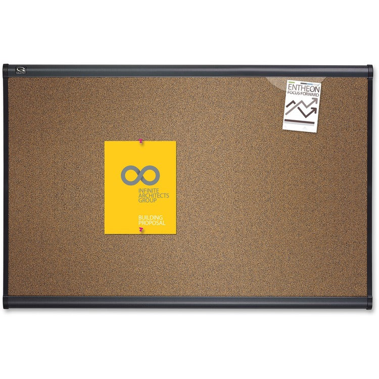 Quartet Prestige Bulletin Board, Brown Graphite-Blend Surface, 72x48, Gry Aluminum Frame (QRTB247G) Each