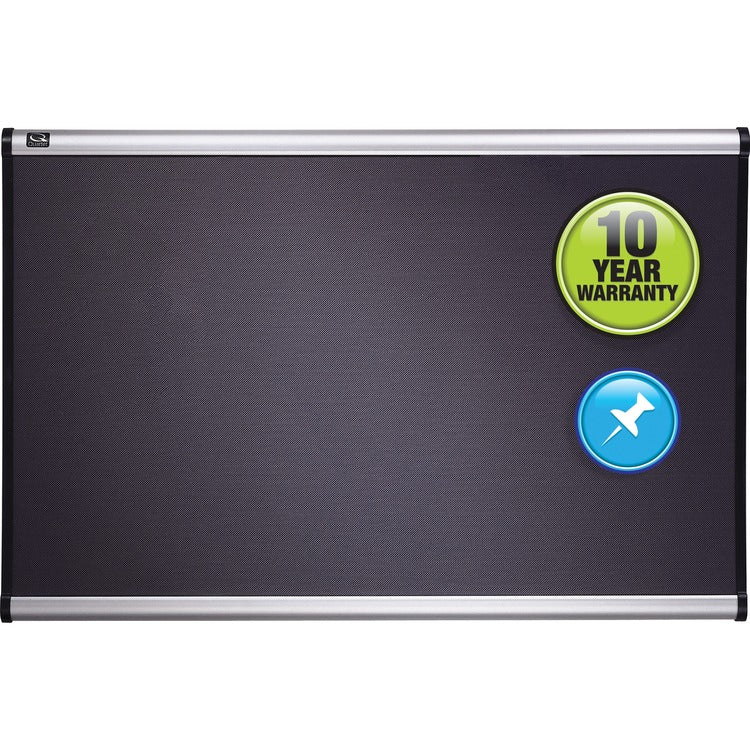 Quartet Prestige Bulletin Board, Diamond Mesh Fabric, 48 x 36, Gray/Aluminum Frame (QRTB444A) Each