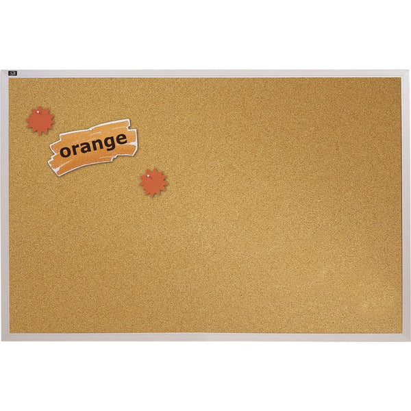 Quartet Natural Cork Bulletin Board, 72 x 48, Anodized Aluminum Frame (QRTECKA406)