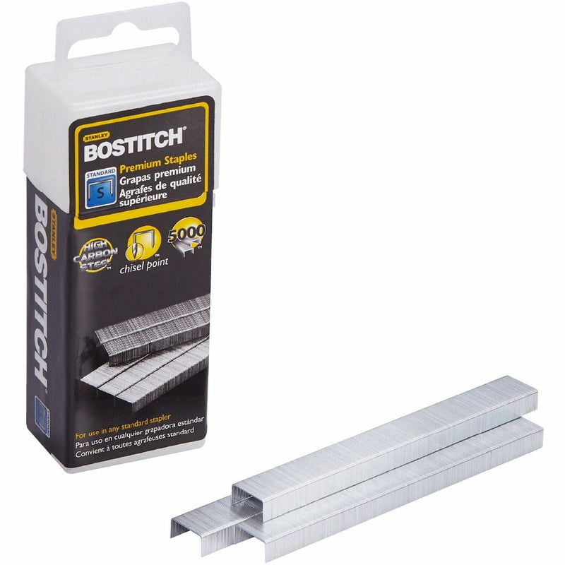 Bostitch Standard Staples, Chisel Point, 1/4&quot;Leg Length, Metal (BOSSB10) Pack of 5000