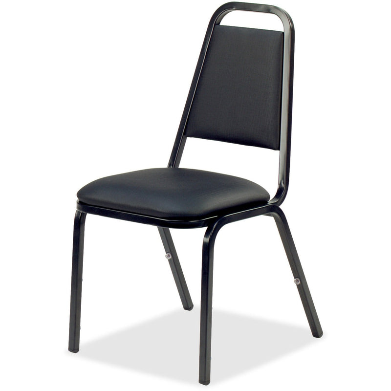 Lorell Stacking Chair, 18&quot;x22&quot;x34-1/2&quot;, Black/Black Frame (LLR62512)