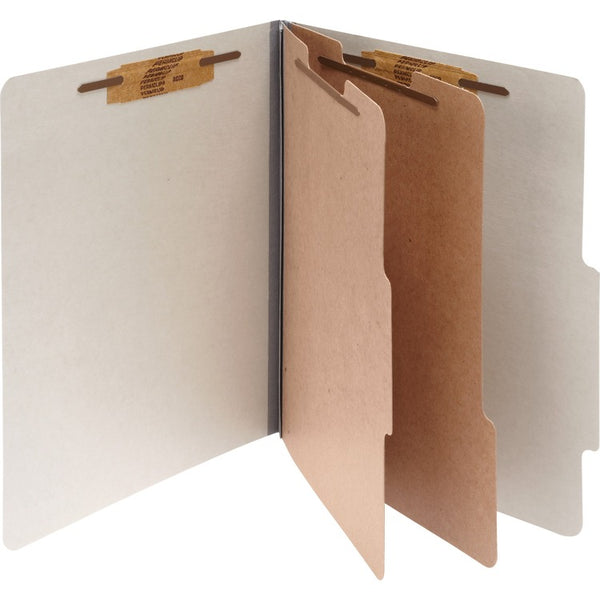 ACCO Pressboard Classification Folders, 2 Dividers, Legal Size, Mist Gray, 10/Box (ACC16056)