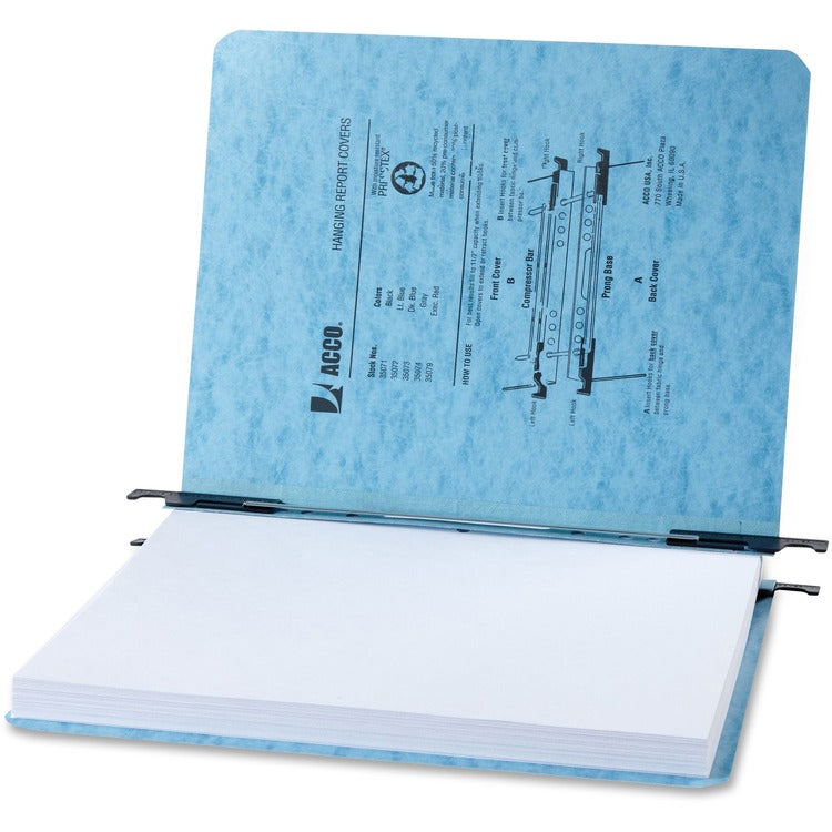 ACCO 2&quot; Cap. Hanging Binders for 3 Hole 11x8 1/2 Sheets, Light Blue, 5/Pack (ACC35072) Box of 5