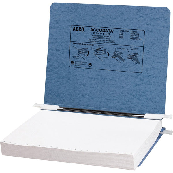 ACCO PRESSTEX Covers with Storage Hooks, 2 Posts, 6" Capacity, 11 x 8.5, Light Blue (ACC54122)