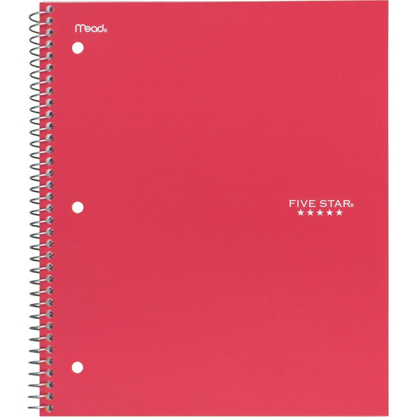Five Star Wirebound Notebook, 1 Subject, Legal Rule, 10 1/2 x 8, 100 Sheets, Red (MEA72017) Each