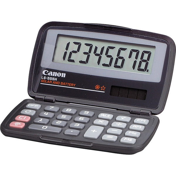 Canon LS555H Handheld Calculator, Foldable Case, Solar/Battery, 8 Digit Display (CNMLS555H)