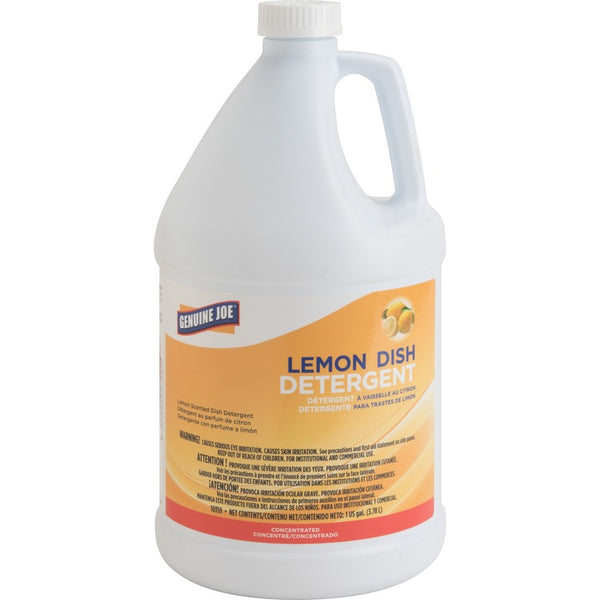 Genuine Joe Dishwashing Liquid, 1 Gallon, Lemon Scent (GJO10359)