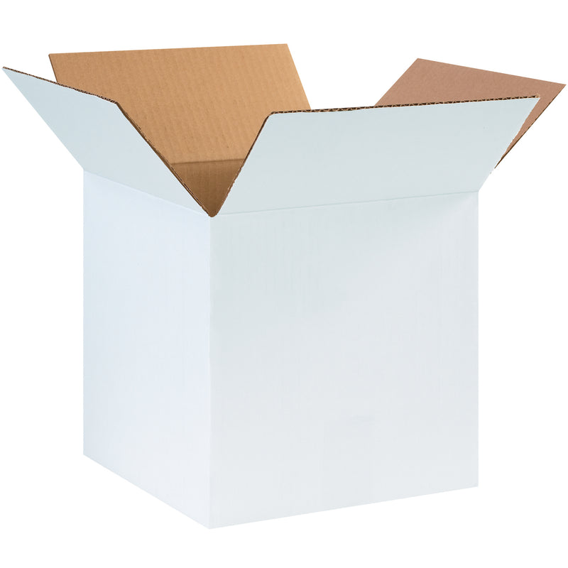 10 x 10 x 10" White Corrugated Boxes, Bundle Of 25 Bundle Of 25