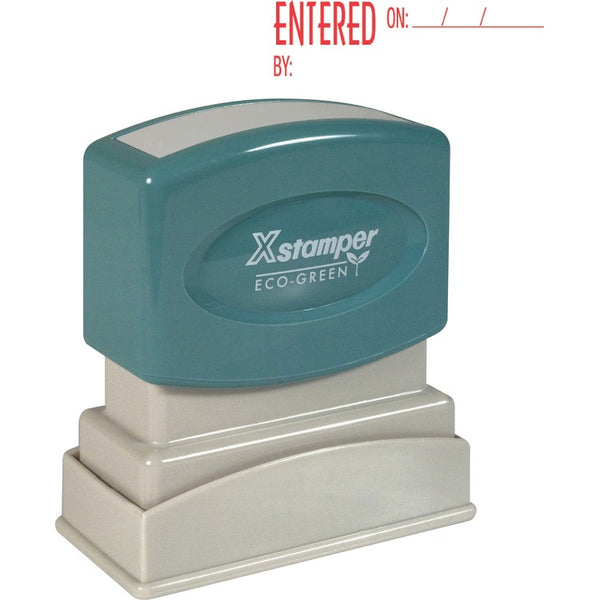 Xstamper Title Stamps, &quot;Entered&quot;, Impression 1/2&quot;x1-5/8&quot;, Red (XST1822) Each