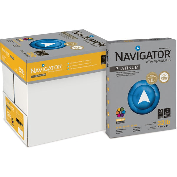 Navigator Platinum Bulk Paper, 32 lb., 8 1/2 x 11, Bright White, 250 Sheets/Rm, 8 Rms/Ct (SNANPL1132) 8 Reams