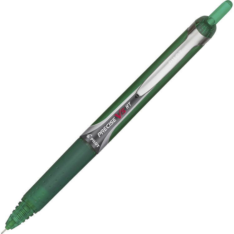 Pilot V5R Retractable Roller Ball Pen, Extra Fine Point, Green Ink (PIL26065)