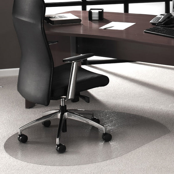 Cleartex Ultimat&reg; Clear Contoured Chairmat with Grippers, 39&quot;x49&quot; (FLR119923SR) Each