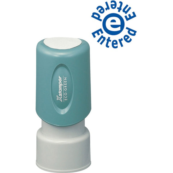 Xstamper Pre-Inked Specialty Stamp, &quot; Entered&quot; in Blue (XST11423) Each