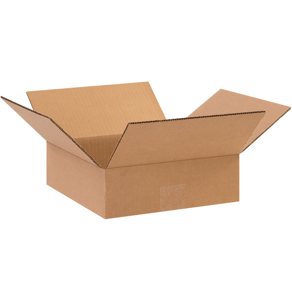 10 x 10 x 3" Flat Corrugated Boxes, Bundle Of 25 Bundle Of 25