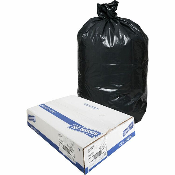 Genuine Joe Black Trash Bags, 45 Gallon, 1.5 Mil, Box of 50 (GJO01534)