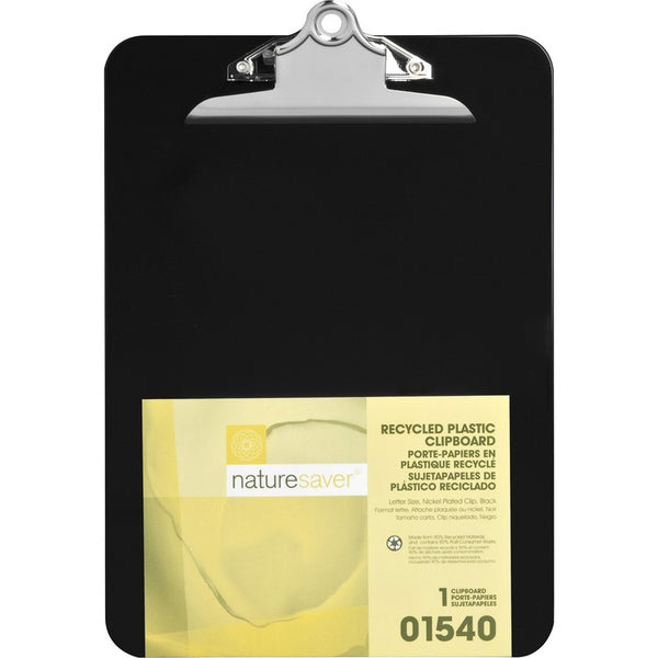 Nature Saver Plastic Clipboard, 1&quot; Cap, 8 1/2&quot;x12&quot;, Black (NAT01540) Each
