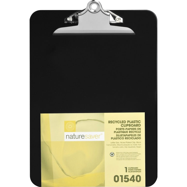 Nature Saver Plastic Clipboard, 1&quot; Cap, 8 1/2&quot;x12&quot;, Black (NAT01540) Each