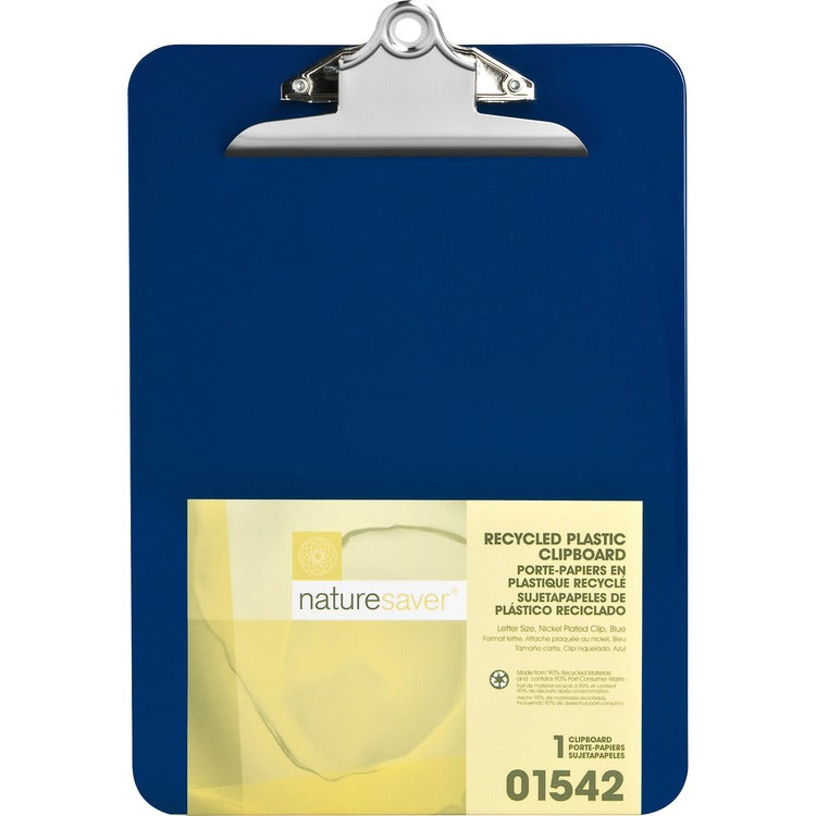 Nature Saver Plastic Clipboard, 1&quot; Cap, 8 1/2&quot;x12&quot;, Blue (NAT01542) Each