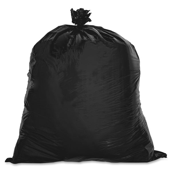 Genuine Joe Black Flat-Bottom Trash Bags, .9 Mil, 60 Gallon, Case of 100 (GJO02152)