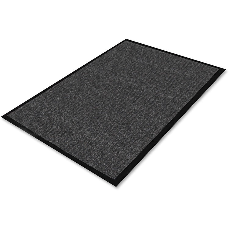 Genuine Joe Vinyl Backed Vinyl Floor Mat, 3' x 5', Charcoal (GJO55351)