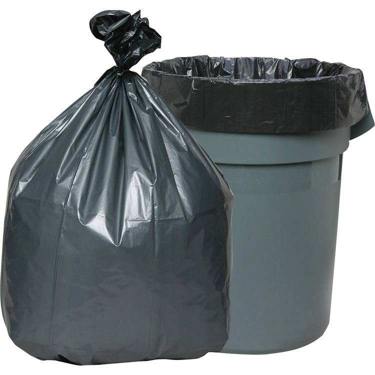 Genuine Joe Black Flat-Bottom Trash Bags, 33 Gallon, 33" X 40", Case of 100 (GJO70341)