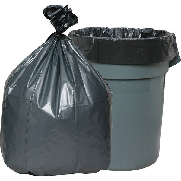 Genuine Joe Black Flat-Bottom Trash Bags, 55 Gallon, 39" X 56", Case of 50 (GJO70343)